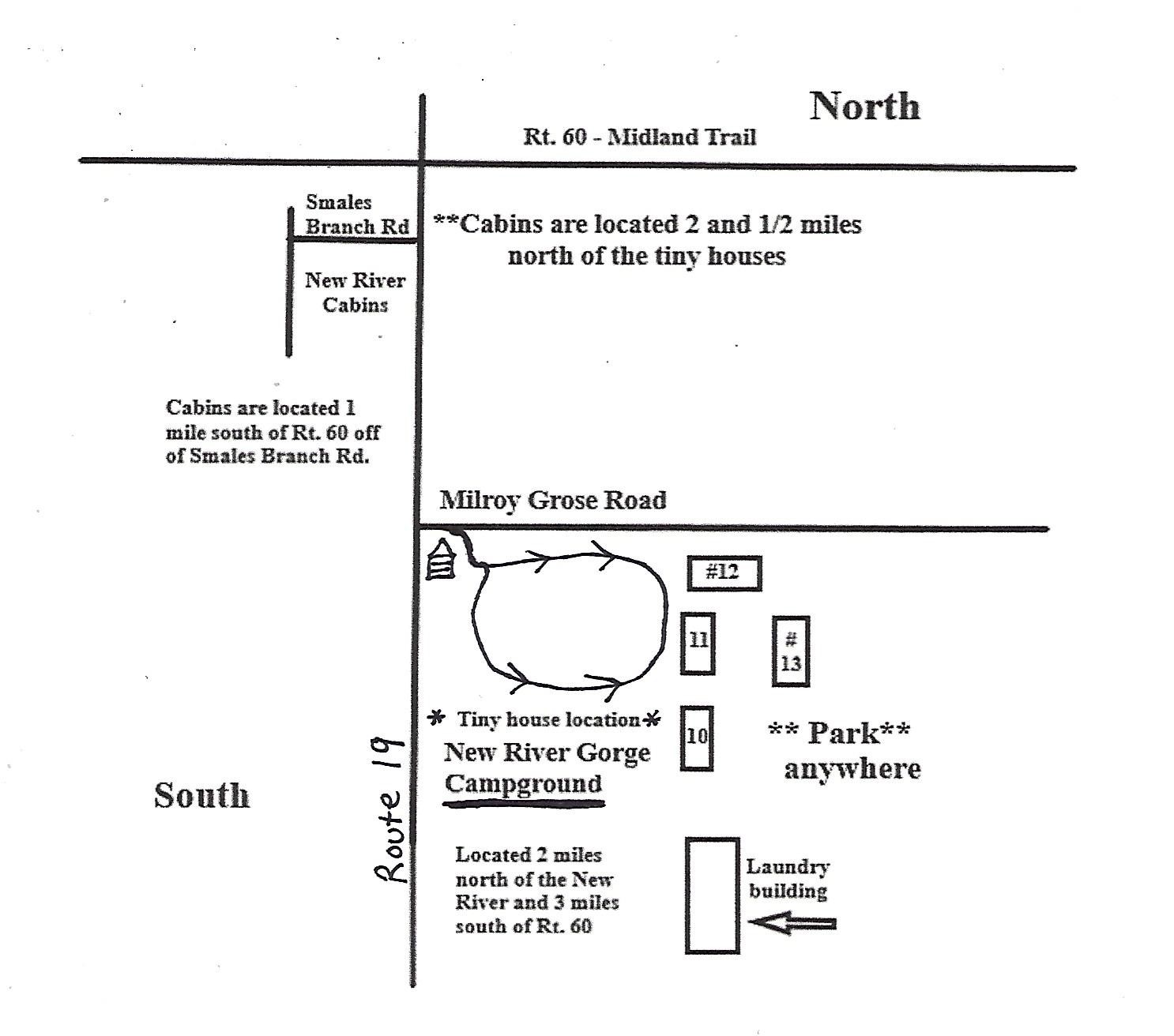 New River Gorge Campground map